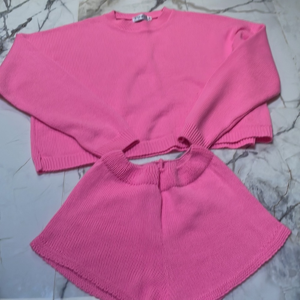 💖Pink Set In The Style Co-Ord Knit Top & Short💖 - Picture 6 of 12